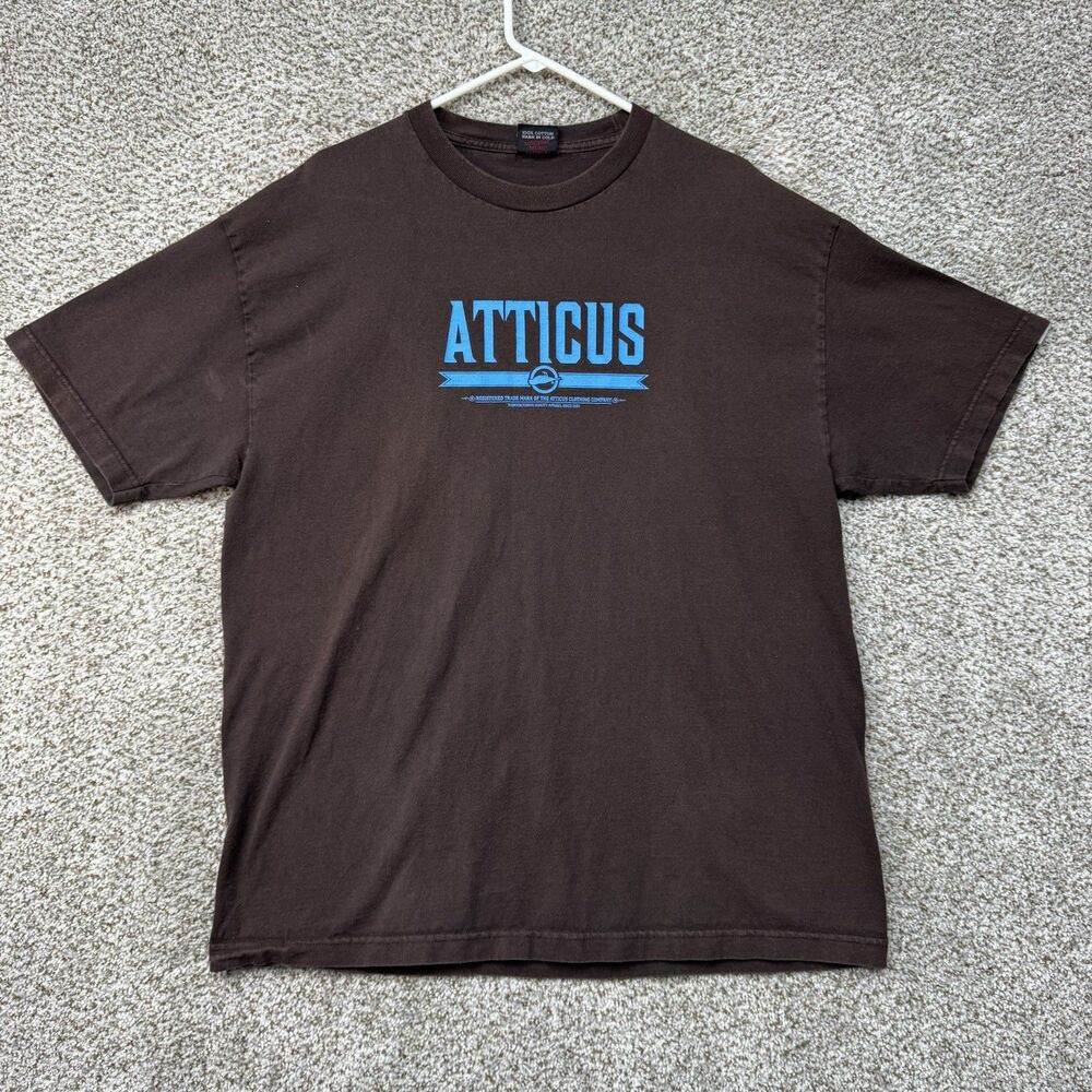 Vintage Atticus Shirt Mens Extra Large Brown Short Sleeve Raven Blink 182 Adult‎